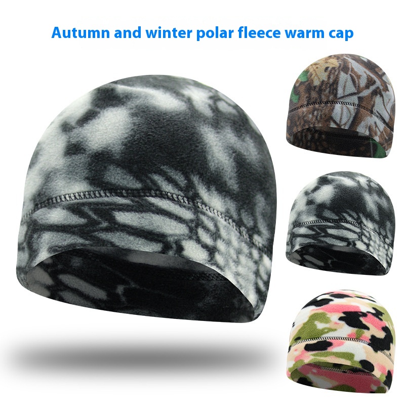 Autumn And Winter European And American Outdoor Cycling Warm Camouflage Thickened Men's Outdoor Warm Windproof Fleece Hat