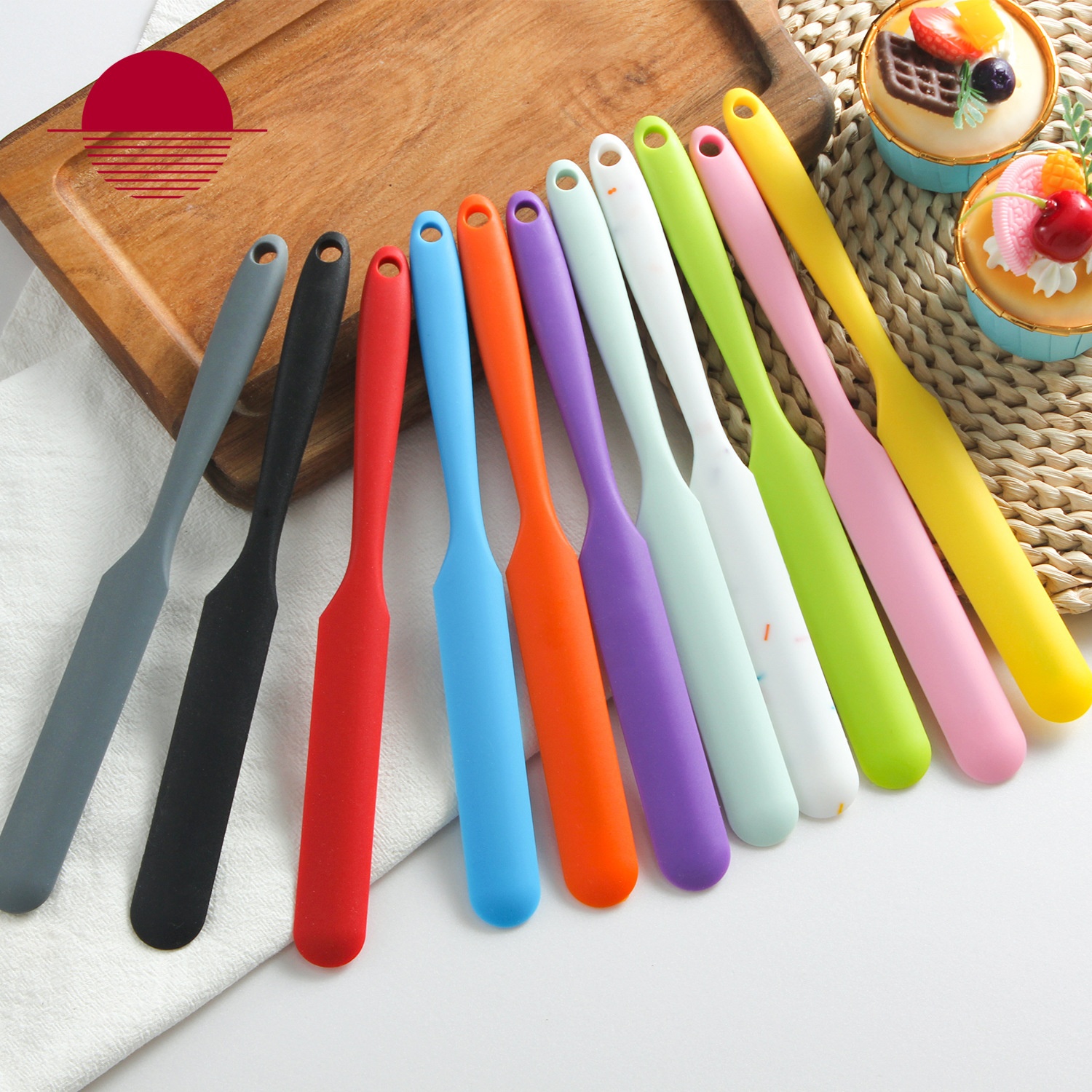Small Integrated Silicone Small Long Scraper Baking Tools Butter Scraper Chocolate Cream Mixing Knife Cake Spatula