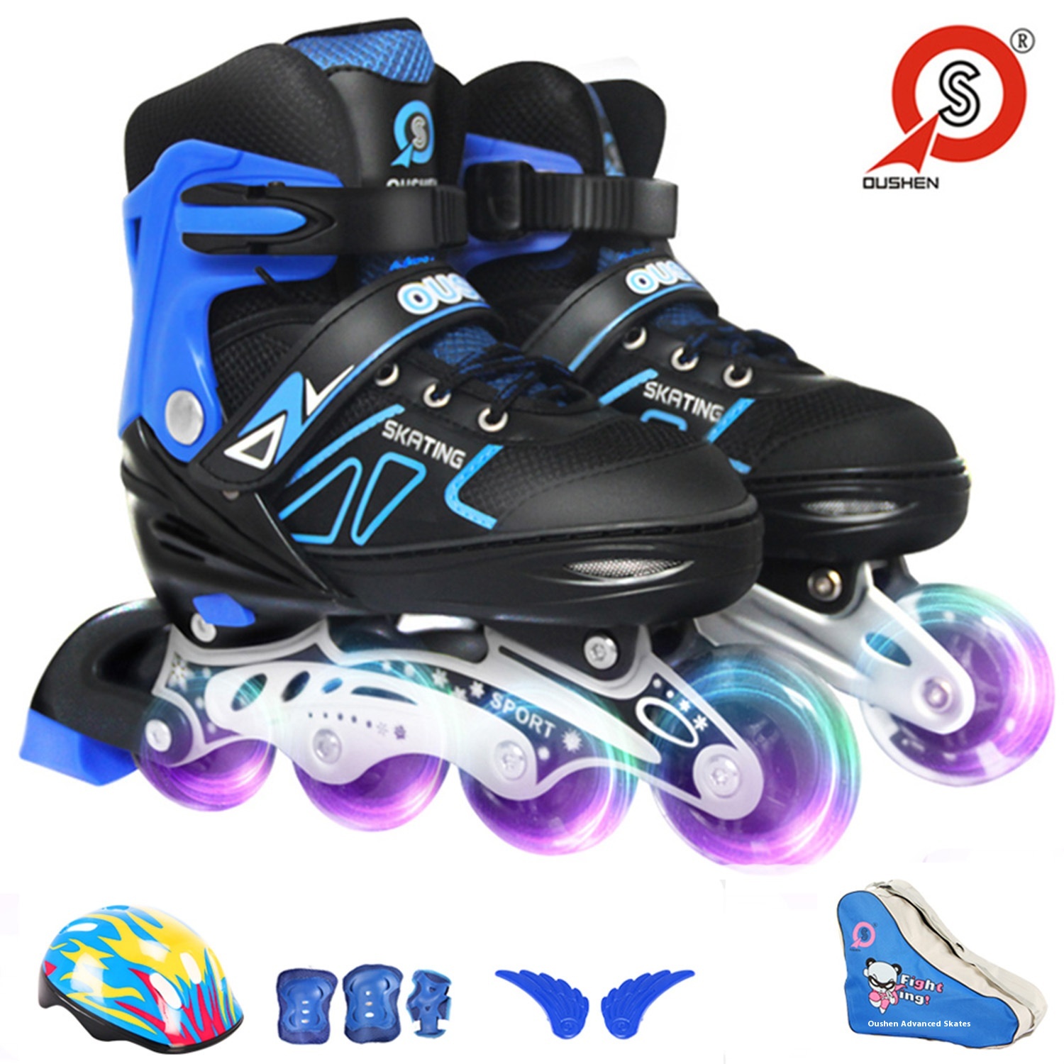 Adult Car Line Full Soft Skates Children's Student Roller Skates Inline Skates Adjustable Full Flash Set