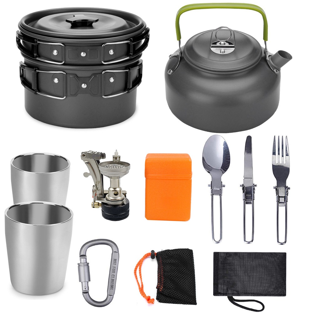 Outdoor Supplies Outdoor Camping Stove Set Pot Teapot Set Portable Kettle Pot