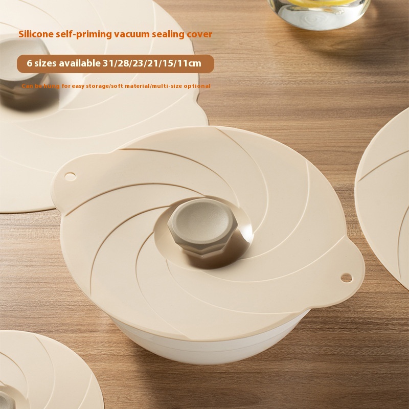 Ruiming Industrial Silicone Self-priming Fresh-keeping Cover Silicone Vacuum Fresh-keeping Cover Six-piece Set Silicone Sealing Cover Pot Lid