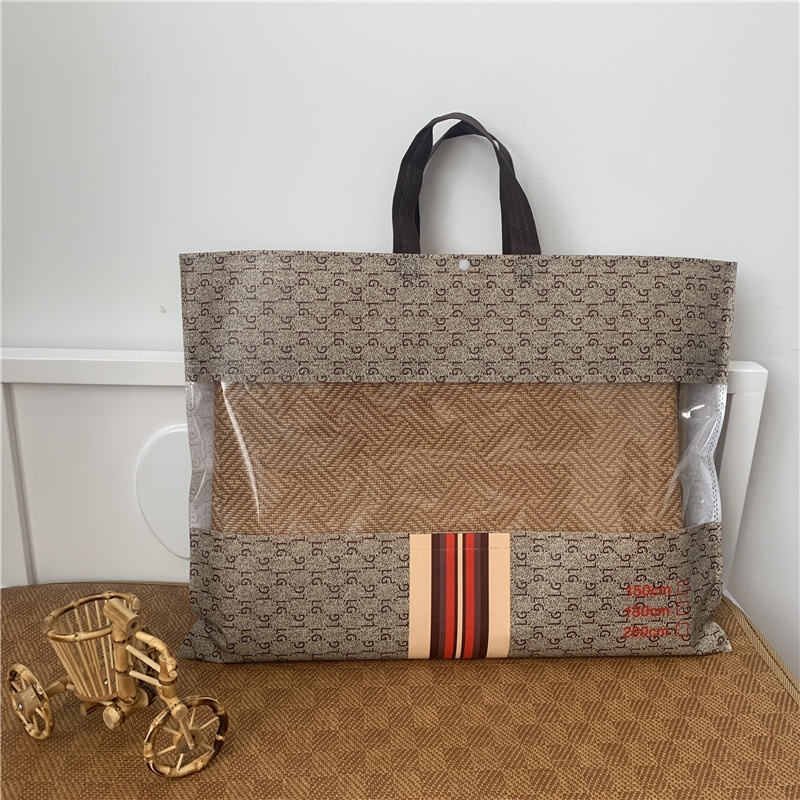 Tote Bag With Bottom And Side Zipper,Zipper Can Be,Summer Mat Packaging Can Be Brown Coated Quilt Packaging Bag