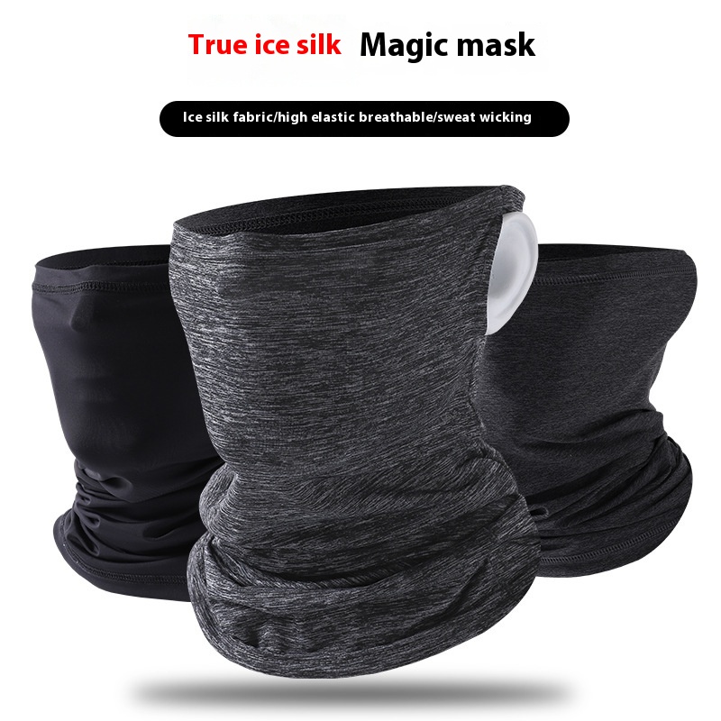 Ice Silk Sunscreen Scarf For Summer Outdoor Cycling Headscarf Triangle Scarf Breathable Ear-hanging Face Protection Headgear Cycling Mask