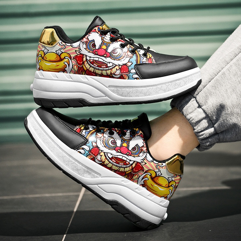 Aisusi Running Shoes Four-wheel Roller Skates Boys Children's Shoes With Wheels Girls Skating Shoes