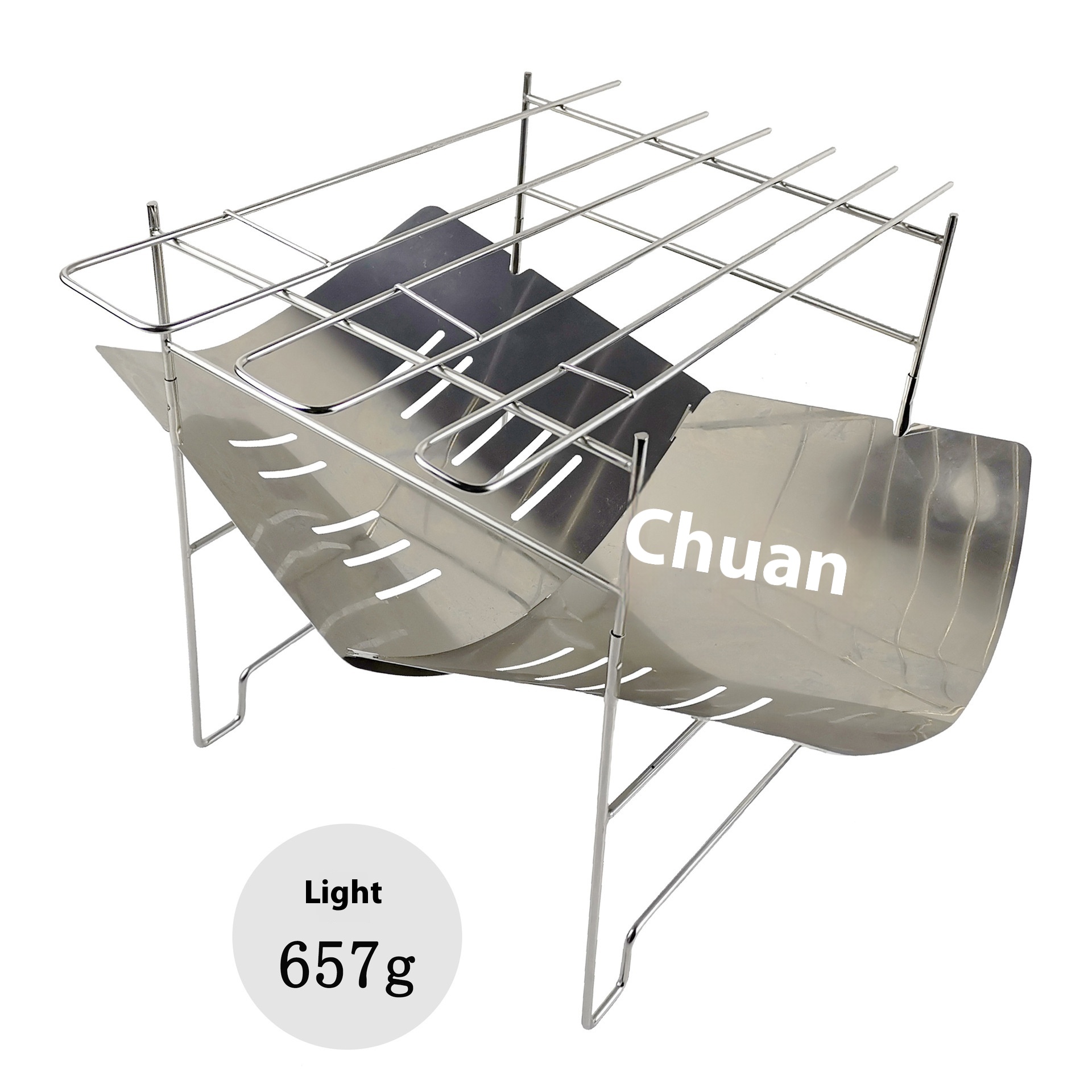Outdoor Ultra-light Stainless Steel Foldable Easy To Store Fire Table Camping Campfire Barbecue Fire Stove Wood Stove