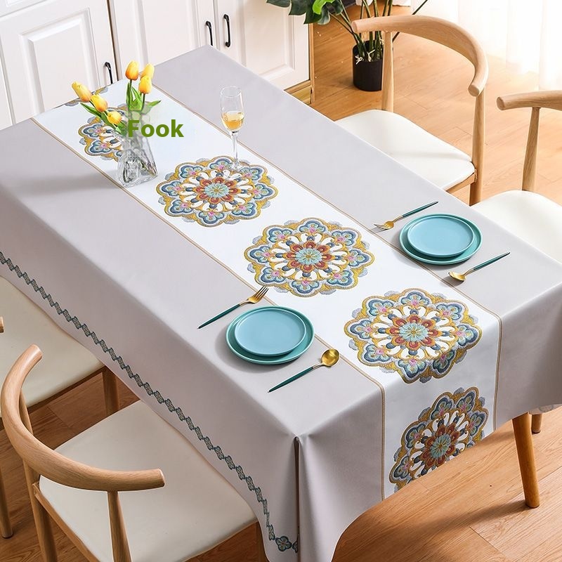 Nordic Tablecloth Waterproof,Oil-proof,Scalding-proof,Wash-free,High-grade Tablecloth-style Coffee Table Cloth Conference Tablecloth Table Mat