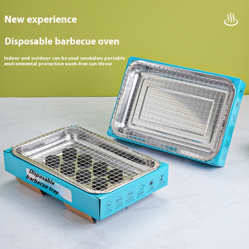 Disposable Barbecue Oven Family Smokeless Charcoal Barbecue Oven Camping Fire Charcoal Barbecue Grill Outdoor Barbecue Oven Portable