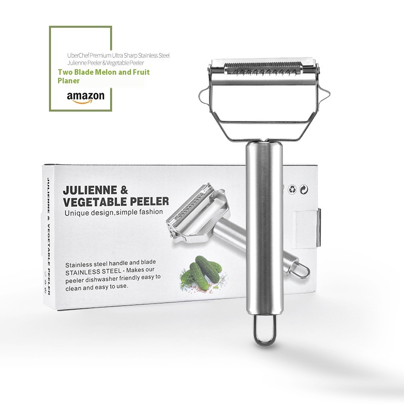 German Stainless Steel Double-head Multifunctional Grater Creative Two-in-one Grater Fruit Peeler Melon Grater