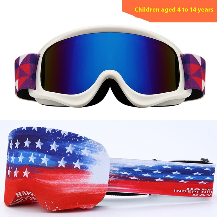 Ski Equipment Double-layer Anti-fog Cylindrical Ski Goggles Outdoor Mountaineering Anti-wind And Sand Coating/children's Version HX07