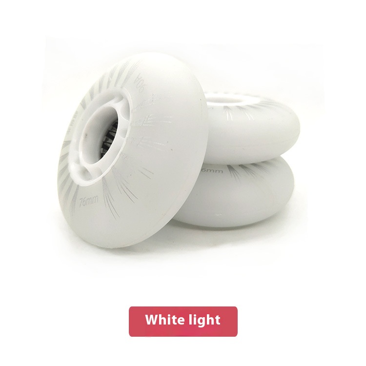 Aurora Roller Skating Wheels Flashing Luminous Wear-resistant Brake Brush Street Flat Flower Skating Roller Skates PUWheels High Elastic Luminous