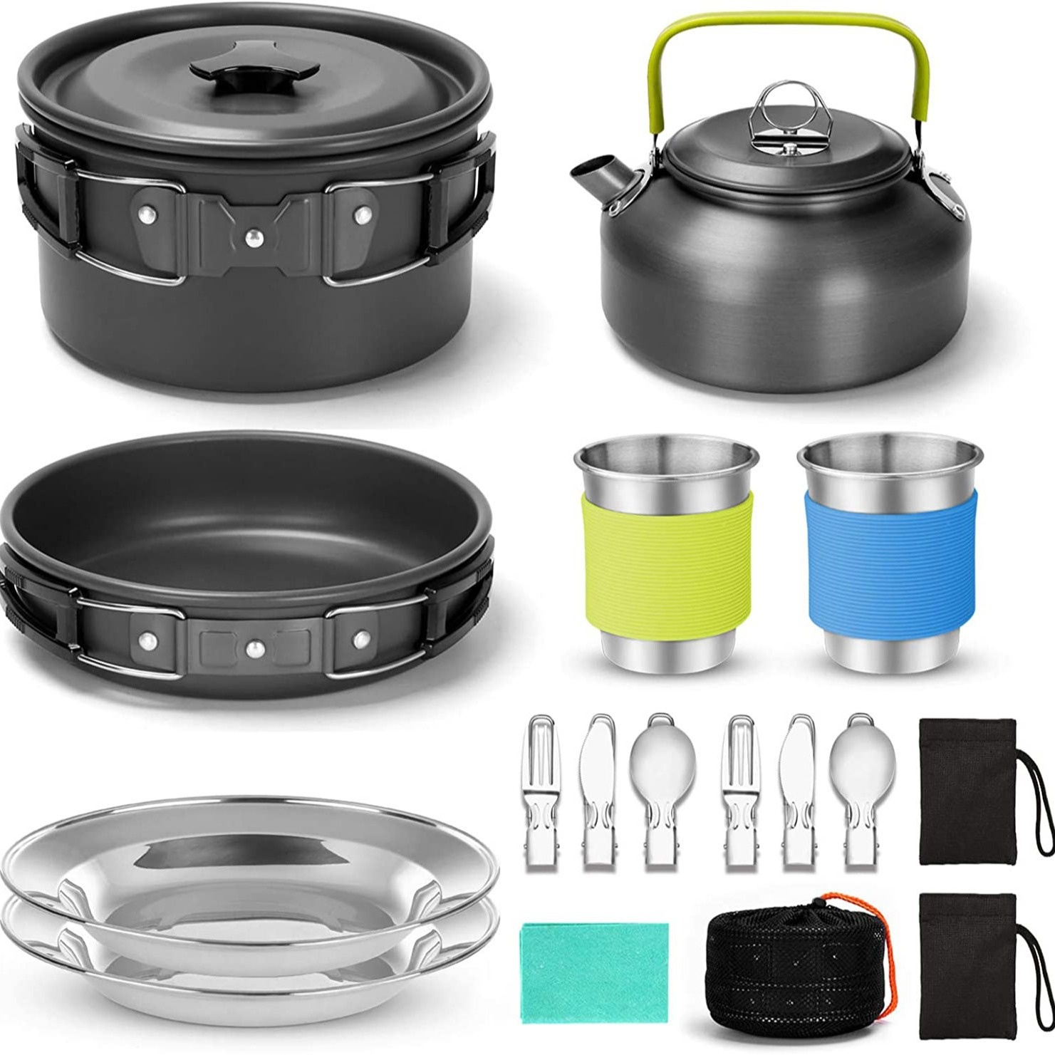 Outdoor Supplies Camping Cookware Outdoor Pot Set Teapot Combination Picnic Pot Set