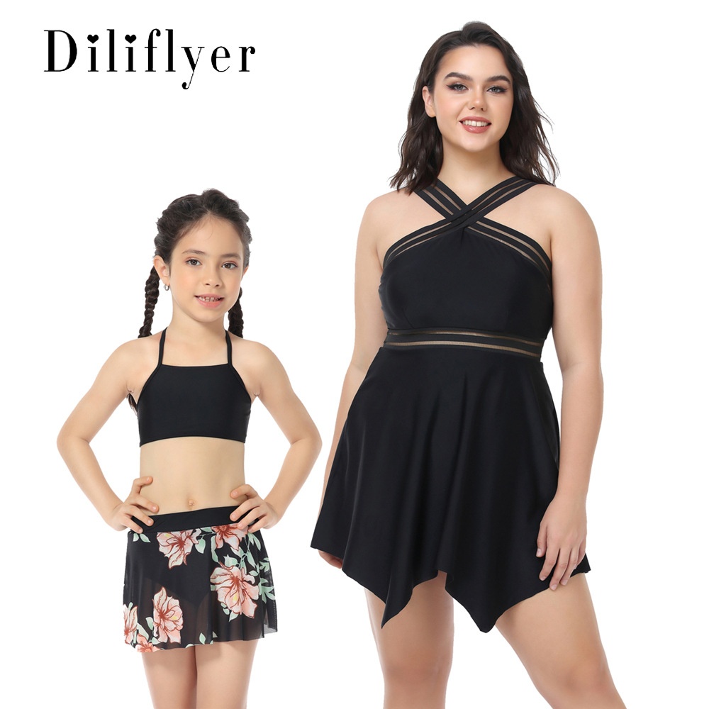Mother And Daughter Plus Size Swimsuit European And American Parent-child Plus Size Swimsuit