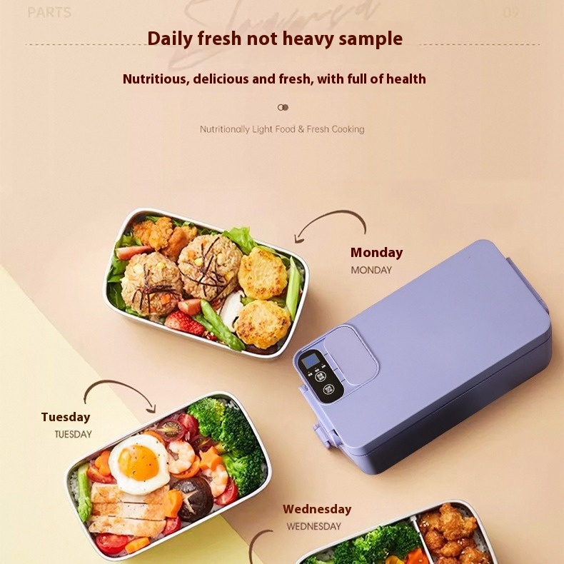 Rechargeable Electric Lunch Box For Office Workers,Water-free Wireless Self-heating Lunch Box,Portable Heating Lunch Box
