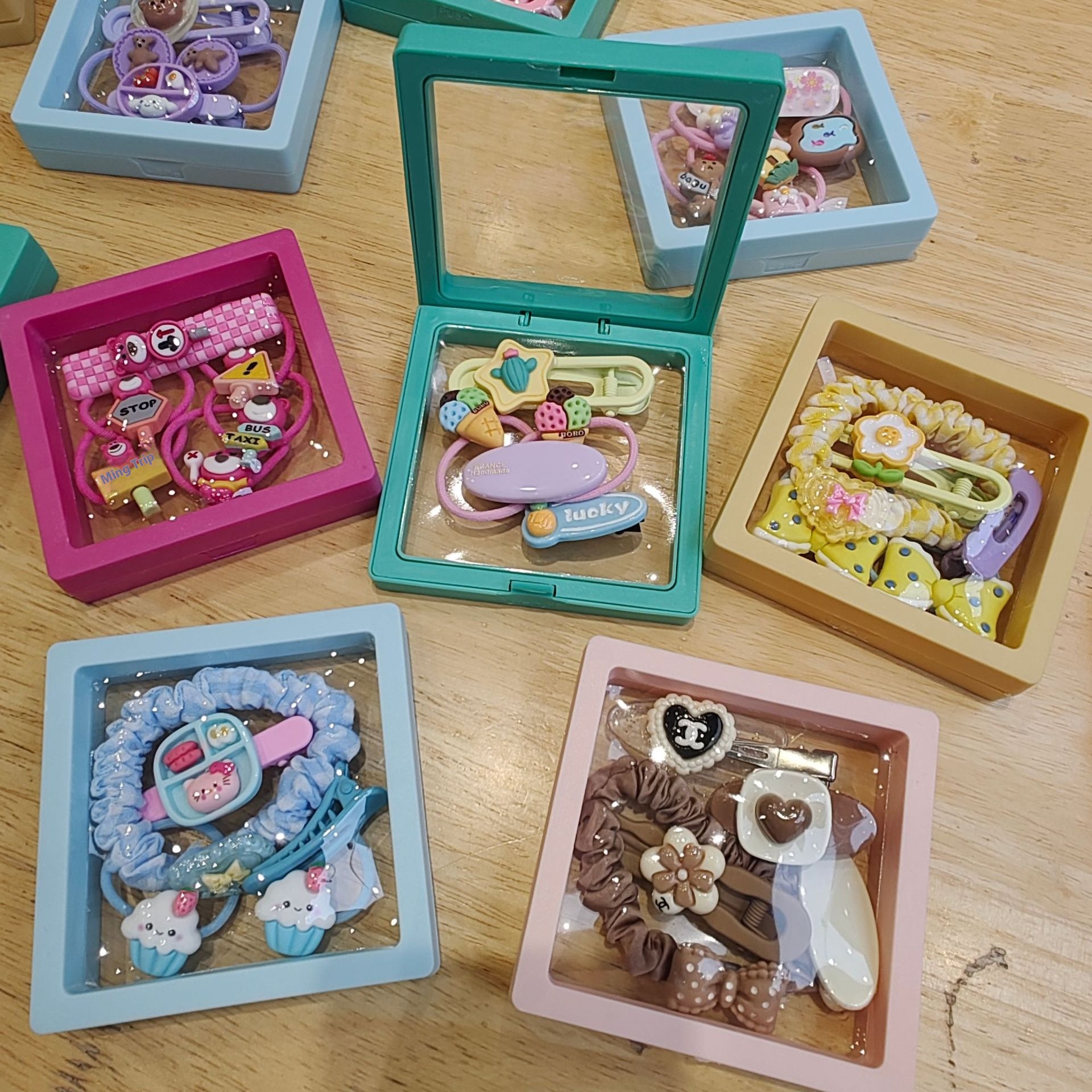 Korean Children's Gift Box Set Cute Princess Hair Rope Fruit Animal Small Rubber Band Floral Hairpin Love Headdress