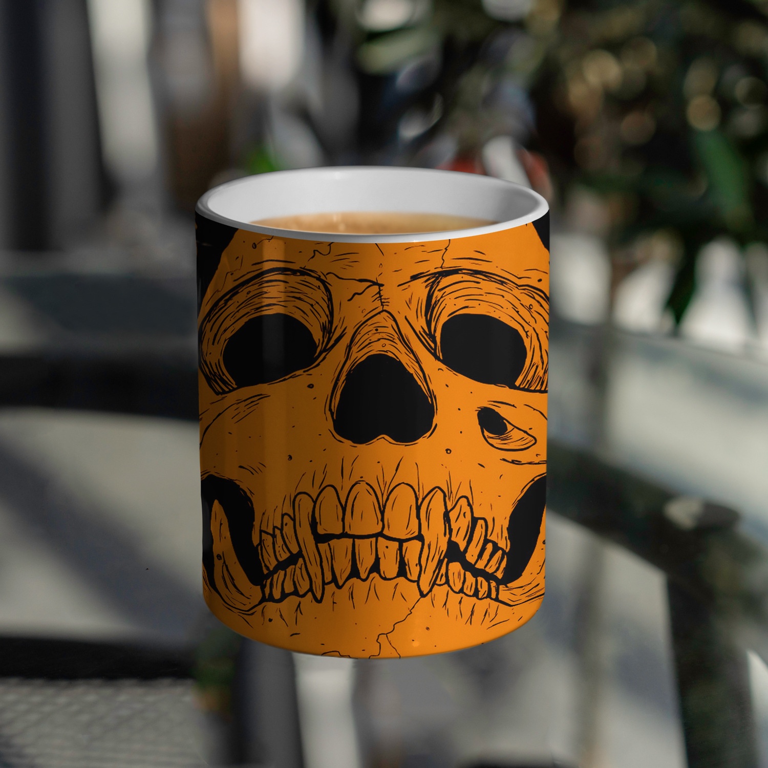 Happy Halloween White Ceramic Mug-Halloween Themed Coffee And Tea Cup