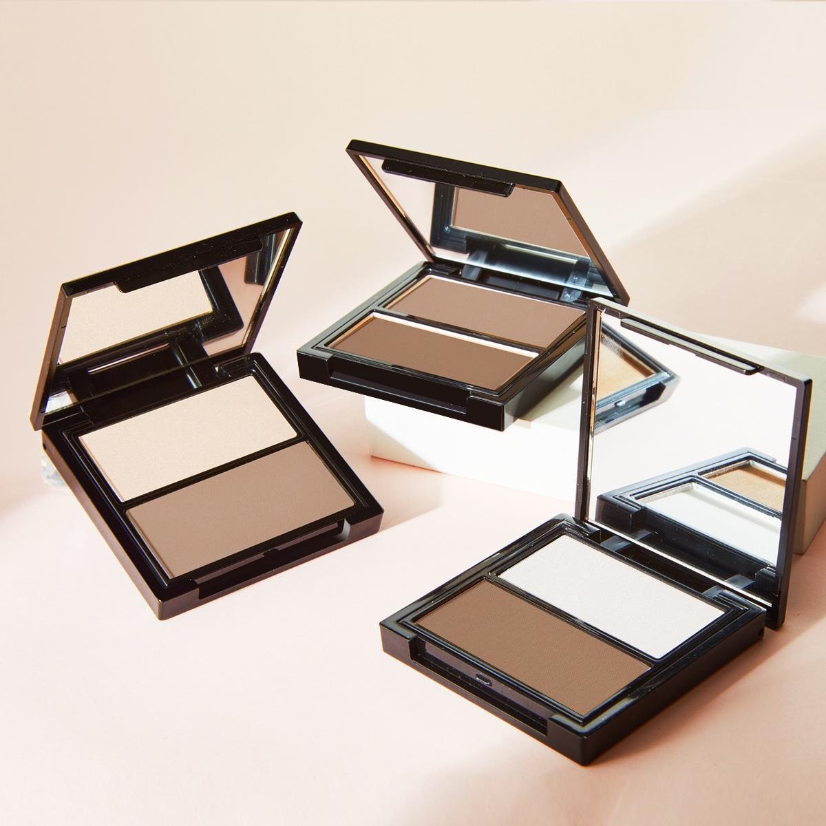 NOVOMakeup Three-dimensional Two-color Contouring Palette Three-dimensional Highlight Shadow Contouring Powder Long-lasting Makeup Anti-sweat Brightens Skin Tone