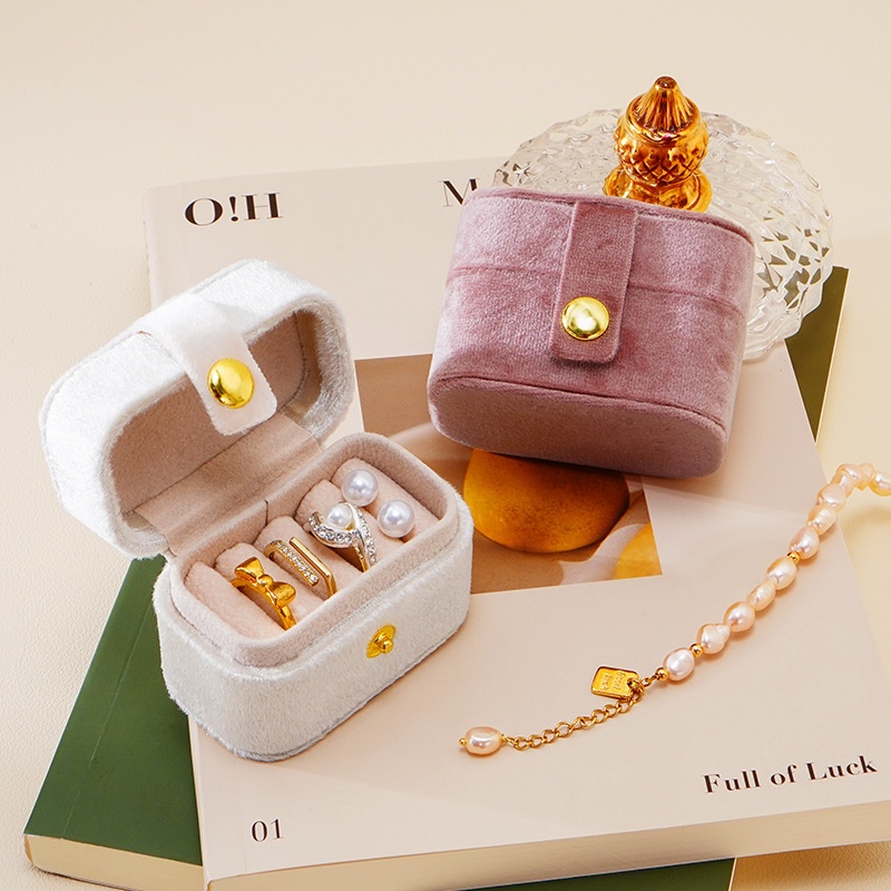 Italian Velvet Mini Ring Box Simple Portable Velvet Jewelry Storage Box Ring Earring Jewelry Box