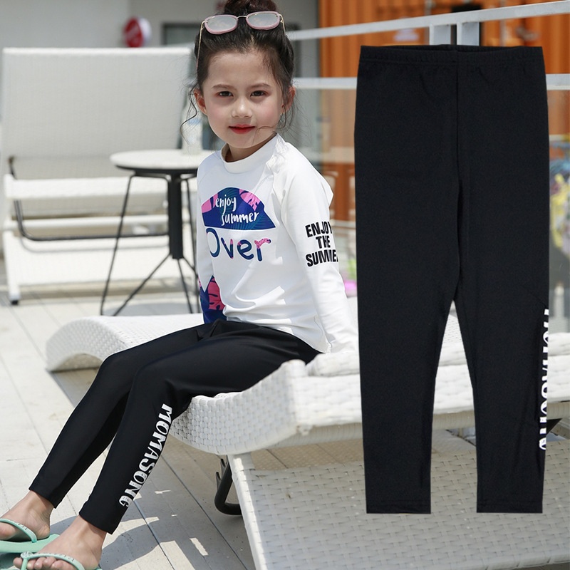 Children's Swimming Trunks Korean Version Girls Swimming Trousers Sunscreen Quick-drying Boys Hot Spring Swimming Trunks Snorkeling Sports Stretch Pants