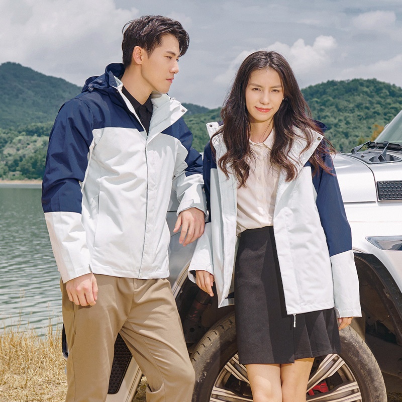 23 Style Jacket Men's Windproof Warm Outdoor Women's Three-in-one Detachable Waterproof Jacket One Piece