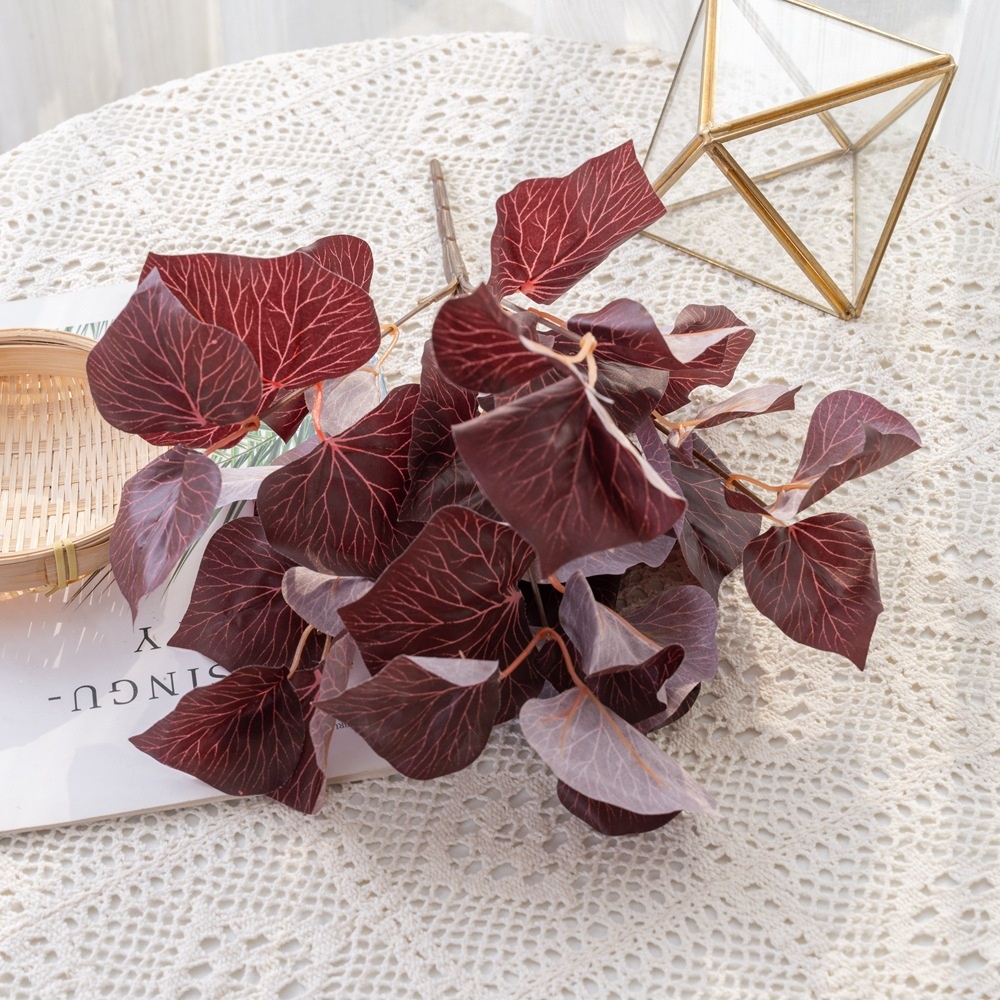 Plant Wall Accessories6 Magnolia Leaf Artificial Flower Export Green Plant Decoration Leaf Artificial Flower MW34542