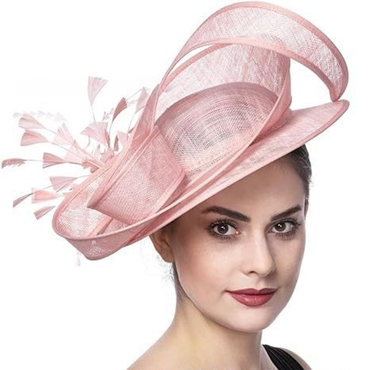 Fascinator Linen Exaggerated Feather Topper Mesh Bridal Headdress Linen Headdress Fashion Hair Accessories