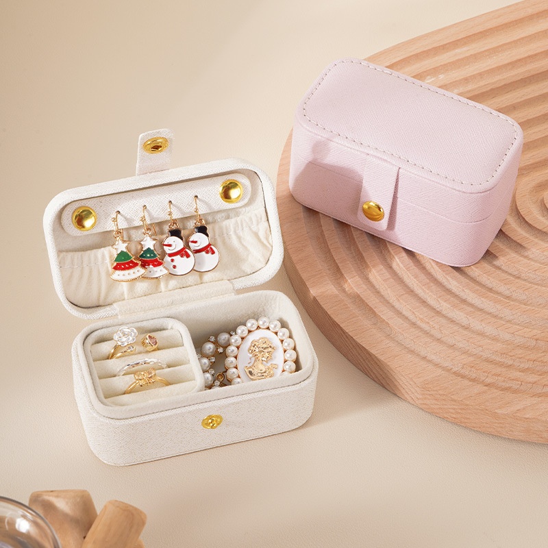 Mini Jewelry Box Portable Travel Simple Jewelry Box Earrings Ring Lipstick Storage Box