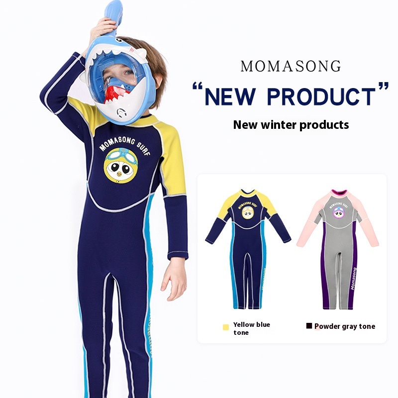 Children's Swimsuit2mm Boys And Girls Diving Suit Cold-proof Thickened One-piece Warm Middle And Large Children Snorkeling Surfing Swimsuit