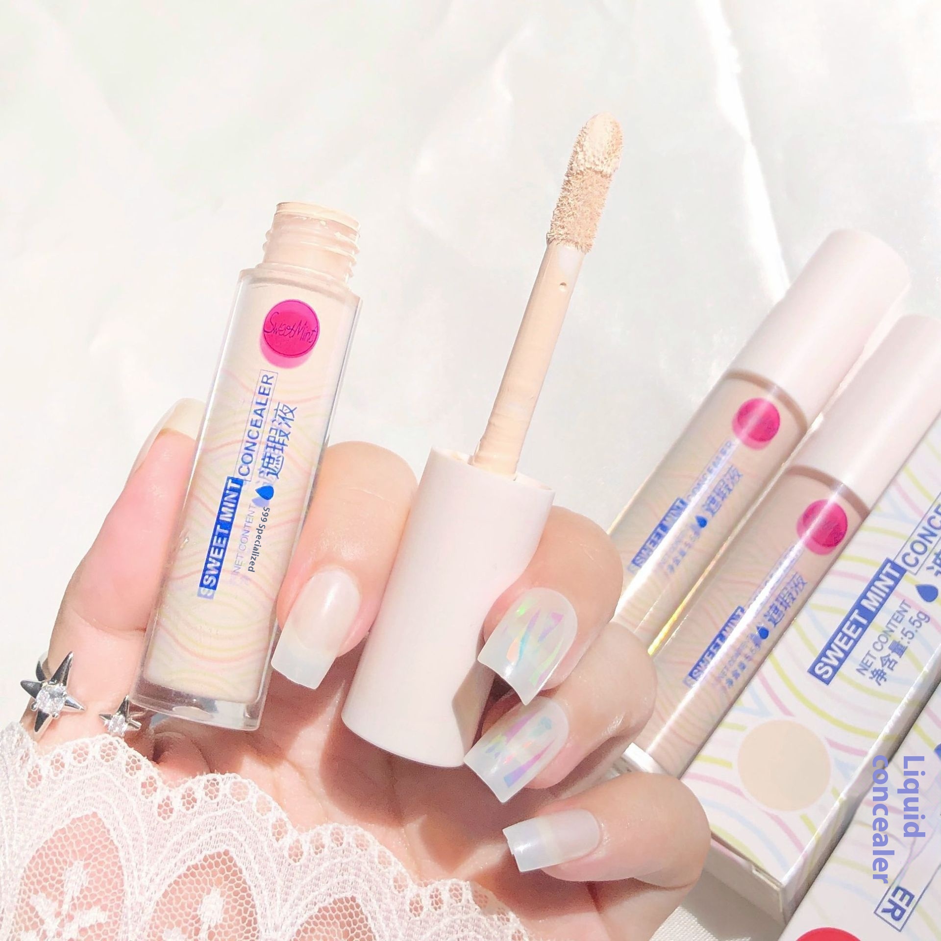 Makeup SWEETMINTConcealer To Cover Facials,Acne Marks,Dark Circles,Tear Grooves,Long-lasting Waterproof And No Makeup