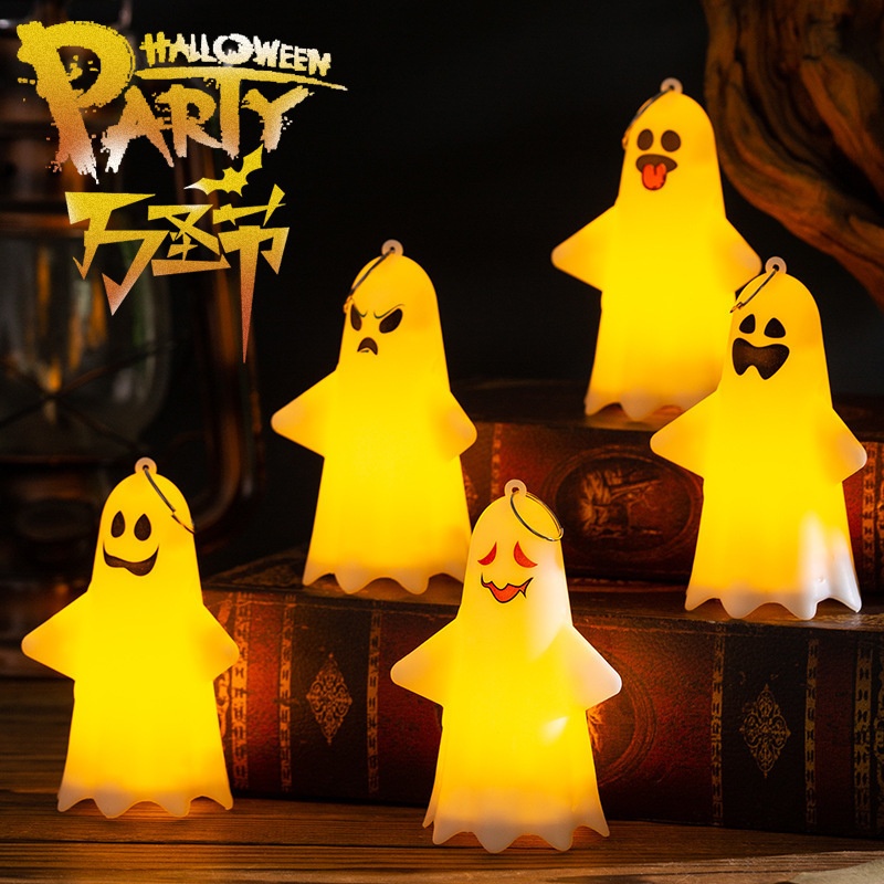 Halloween Ghost Keychain-Handheld Pumpkin Lantern And Trick-or-Treat Ghost Hanging Decorations