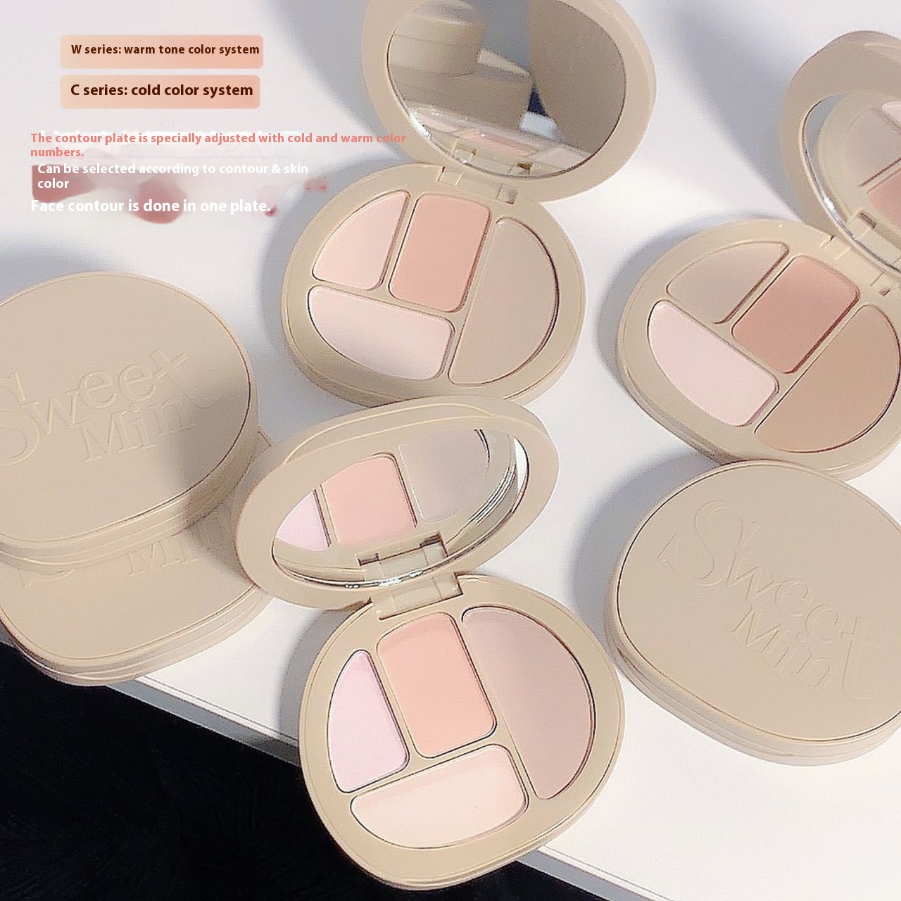 Makeup SWEETMINTFacial Contour Comprehensive Palette Repair High Gloss Blush Matte Brightening All-in-one Palette For Beginners