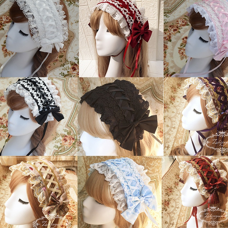 『Headband Collection』Japanese Sweet Bow Lace Headband Multi-color Optional