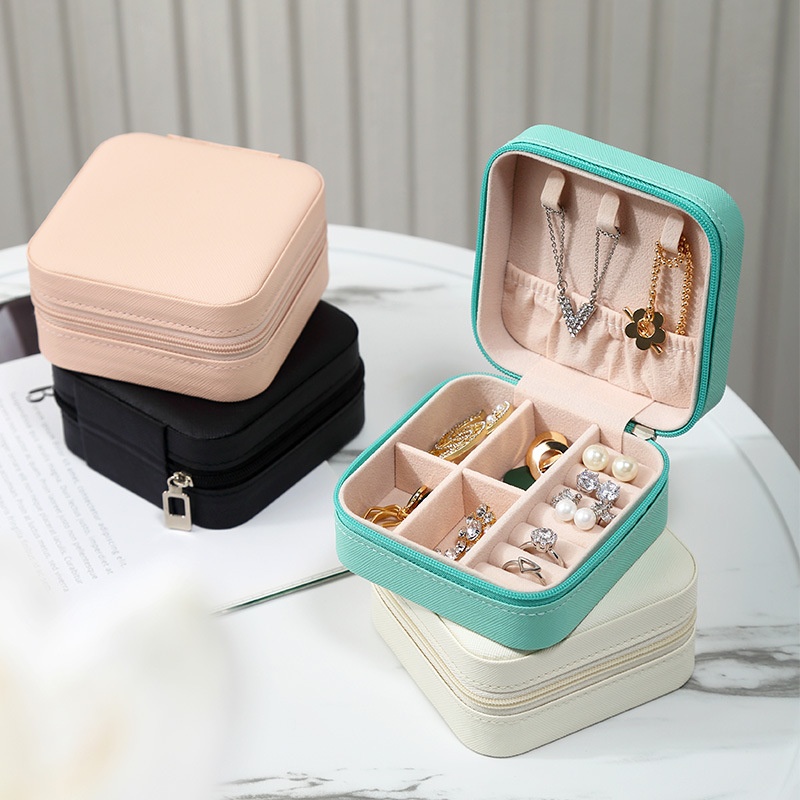 Jewelry Box Jewelry Bag Velvet Portable Ring Earring Box Jewelry Travel Storage Box Foreign Trade