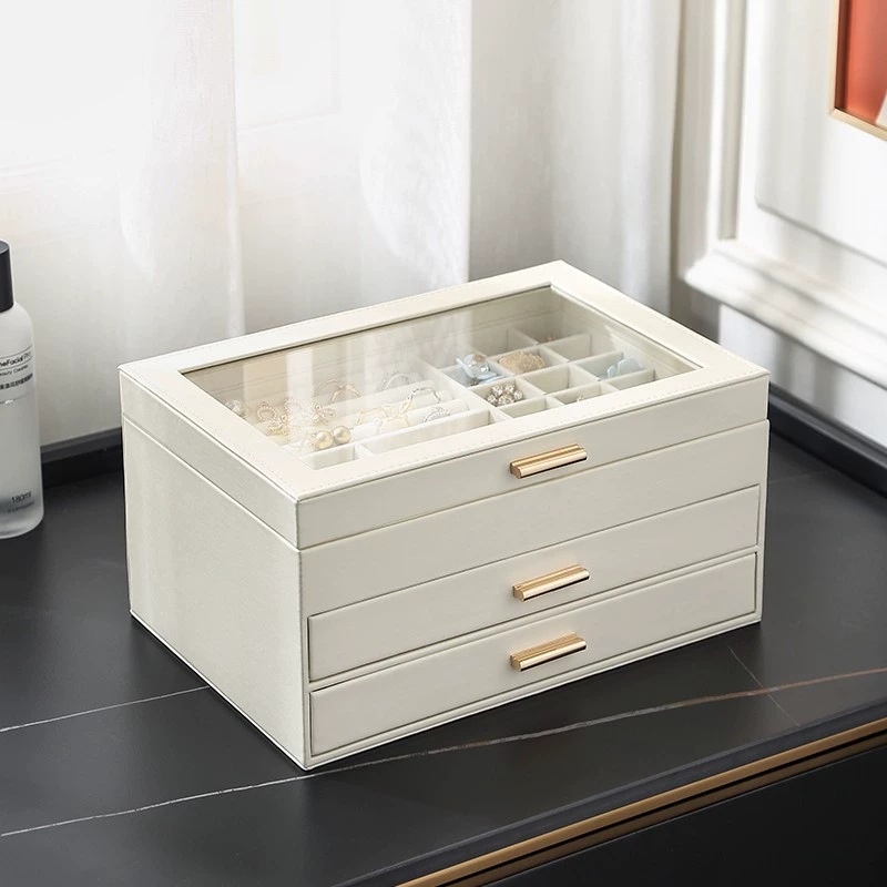 Xiaohongshu Light Luxury Jewelry Storage Box Multi-layer Drawer-style Jewelry Box Jewelry Storage Box Jewelry Box