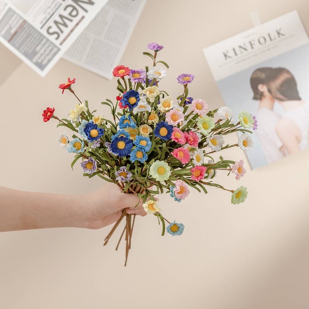 8 Small Daisy PEFoam Foreign Trade Artificial Flowers Fake Flowers Wedding Decoration Home MW09906