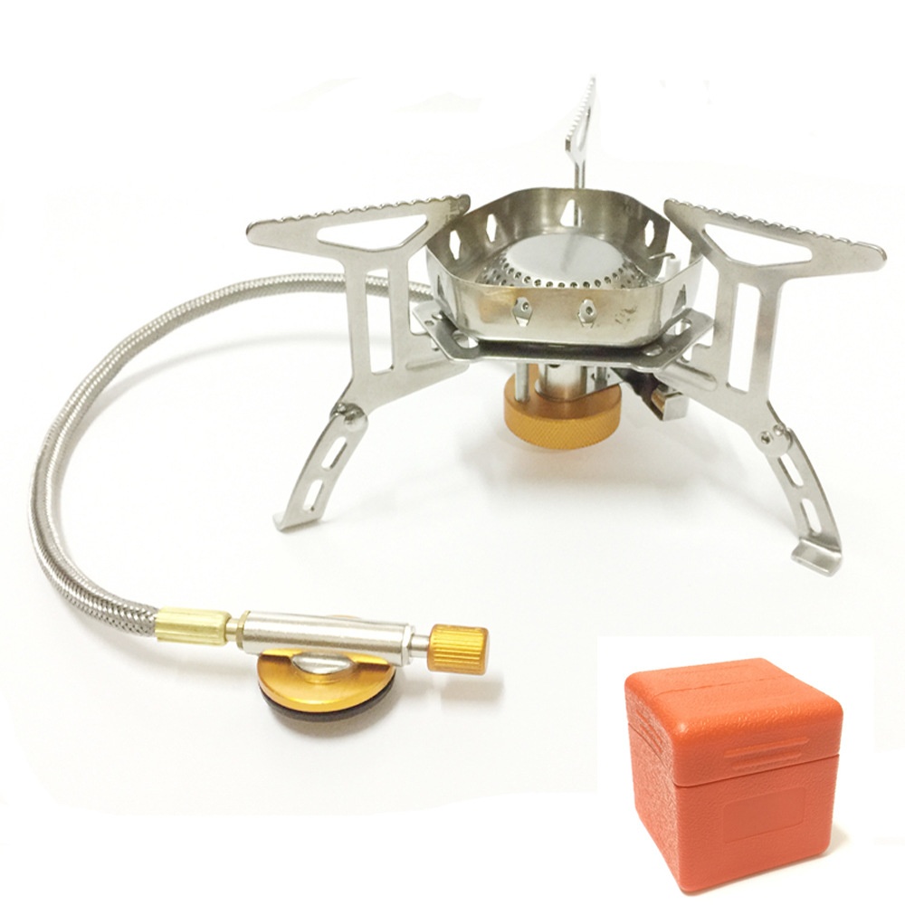 Outdoor Stove Head Portable Stainless Steel Camping Gas Stove Windproof Stove Head Picnic Stove S187