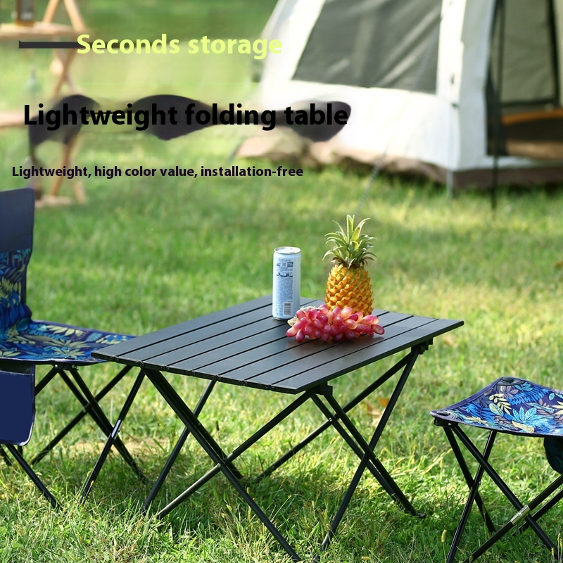 Outdoor Folding Table Aluminum Alloy Portable Egg Roll Table Camping Table And Chairs Barbecue Picnic Table Picnic Equipment Stall