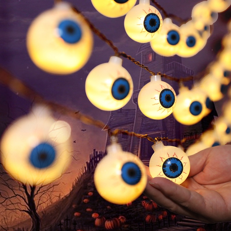 Halloween Eyeball LEDString Lights-Festive Theme Party Decorations For Yard And Halloween Parties