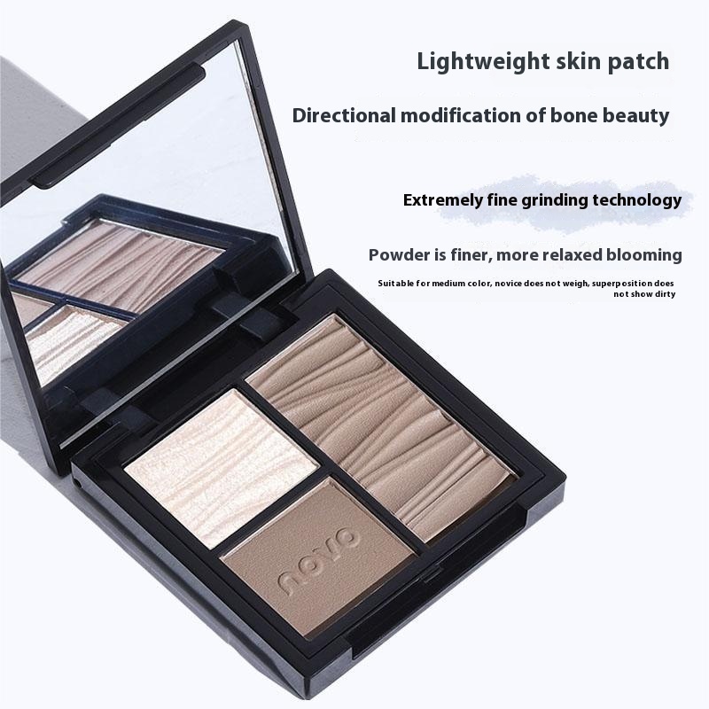 NOVOMulti-effect Three-color Contouring Palette For Face3 DBrightening,Highlighting,Silhouette And Nose Contouring