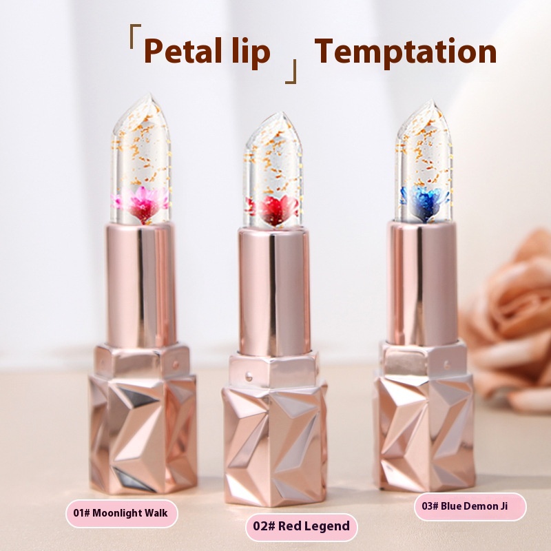 DUOSEDuo Color Petal Jelly Color Changing Lipstick Makeup Moist Jelly Color Changing Lasting Day And Night Care Daughter