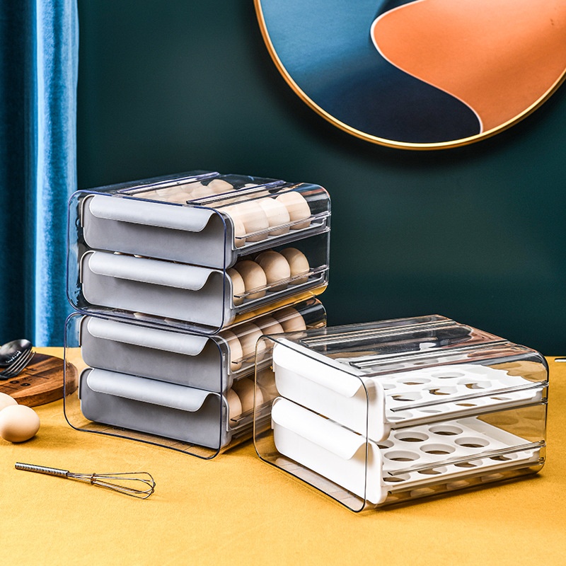 Drawer-type Egg Preservation Box Anti-fall Multifunctional Household Egg Storage Drawer Design Refrigerator Storage