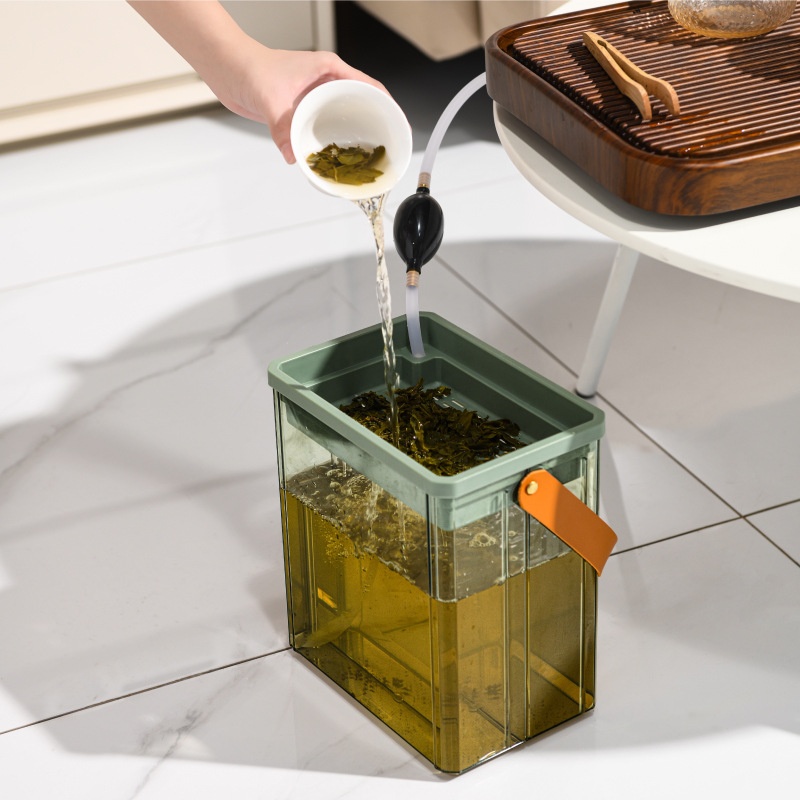 Xingyou Light Luxury Tea Bucket Kung Fu Tea Set Tea Ceremony Accessories Waste Water Bucket Household Separation Filter Drainage Bucket Trash Can