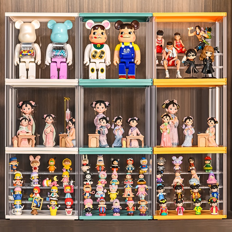 Xingyou Large Capacity Blind Box Storage Display Stand Pop Mart Stand Doll Cabinet Acrylic Transparent Large Size Figure Box