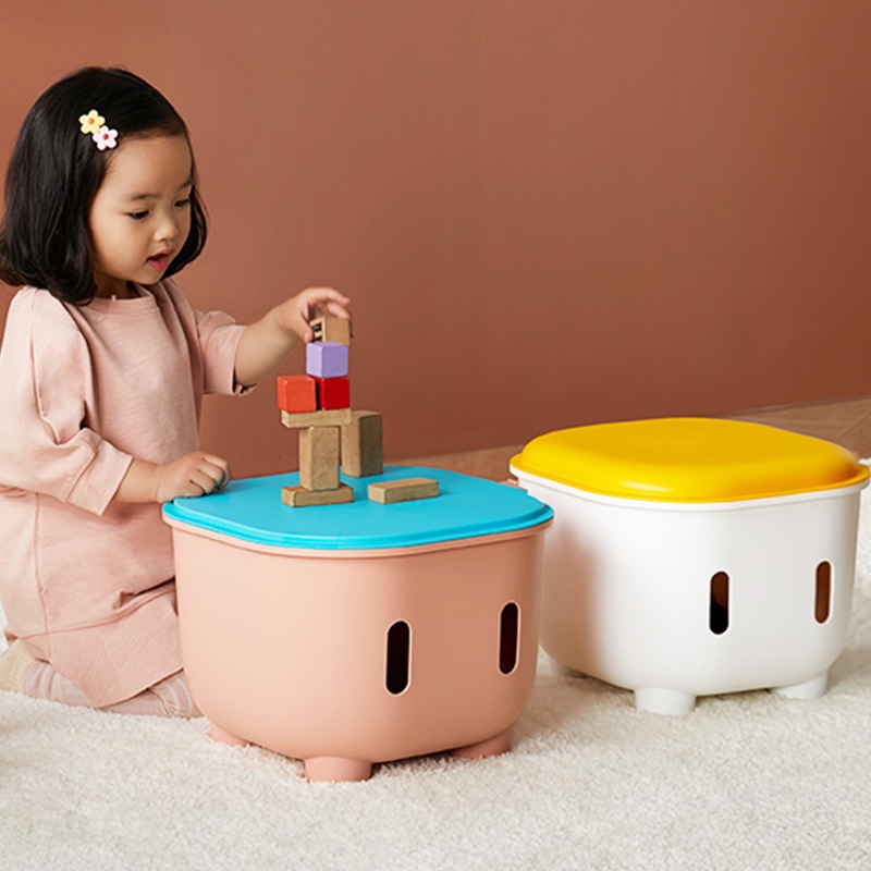 Toy Storage Box Household Cartoon Cute Plastic Storage Stool Children Baby Clothes Snack Storage Organizing Box