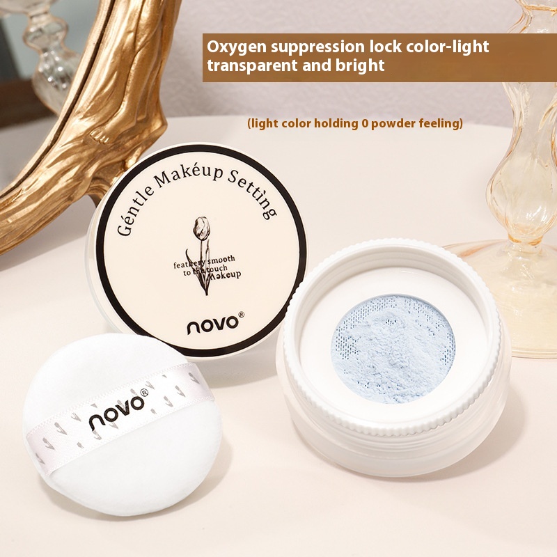 NOVOLight And Delicate Cloud Powder Is Clear And Oil-controlling,Invisible Pores,Long-lasting,Non-sticky,Waterproof And Sweat-proof Setting Powder