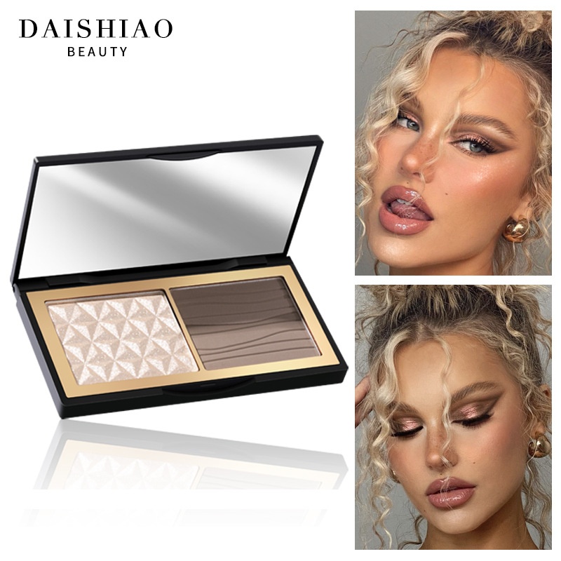 DAISHIAOThree-color Contour Powder Shadow Nose Shadow Matte Brightening Three-dimensional Ginger Highlight Plate
