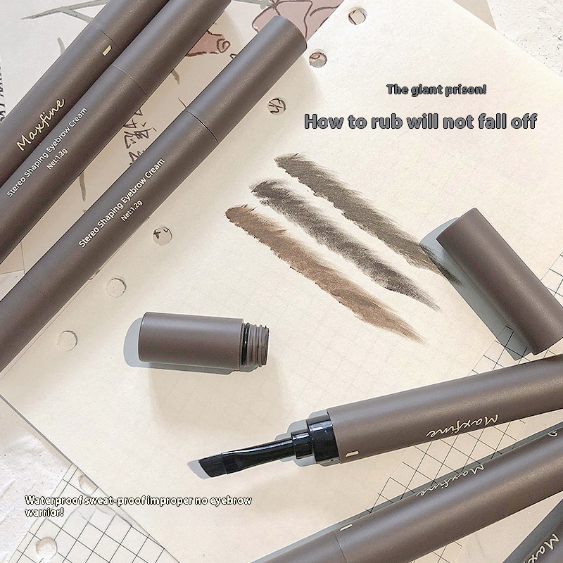 Maxfine Eyebrow Cream Is Waterproof,Non-smudged,Long-lasting And Non-smudged Eyebrow Pencil,Eyeliner,Eyebrow Pencil,Three-in-one Eyebrow Powder