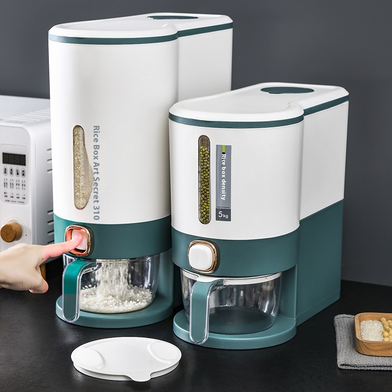 Rice Bucket One-click Rice Out Household Food Gradeect-proof And Moisture-proof Sealed Rice Grain Storage Box Rice Box Rice Jar