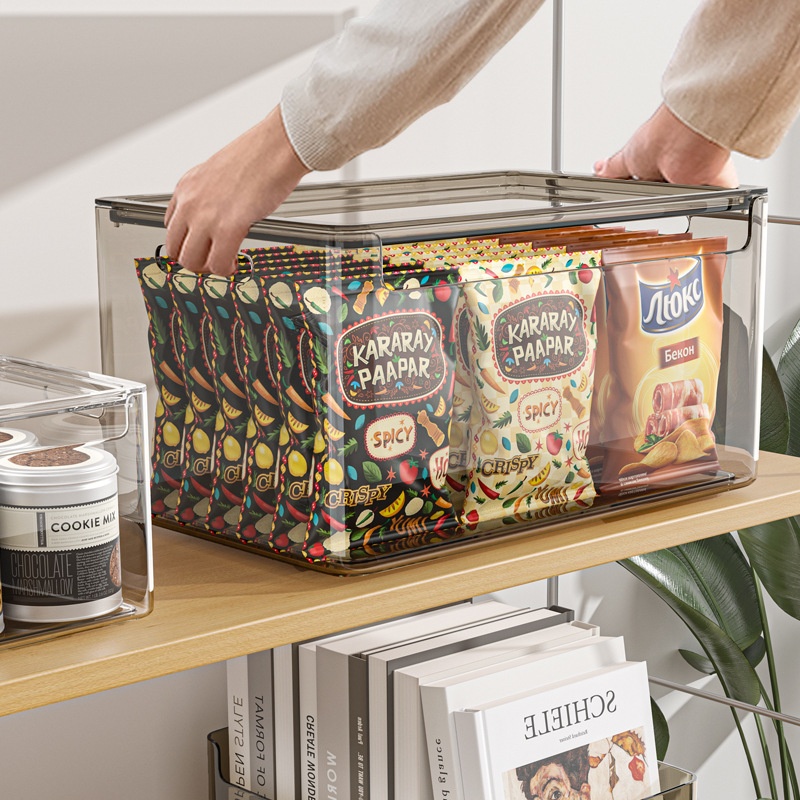 Desktop Storage Box Cosmetic Mask Snack Basket Storage Box Acrylic Transparent Box Household Sundries Storage Box