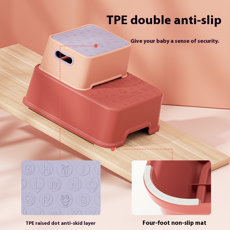 Children's Plastic Footstool Household Bathroom Double-layer Split Heightened Step Stool Combination Wash Hands Stepping Stool