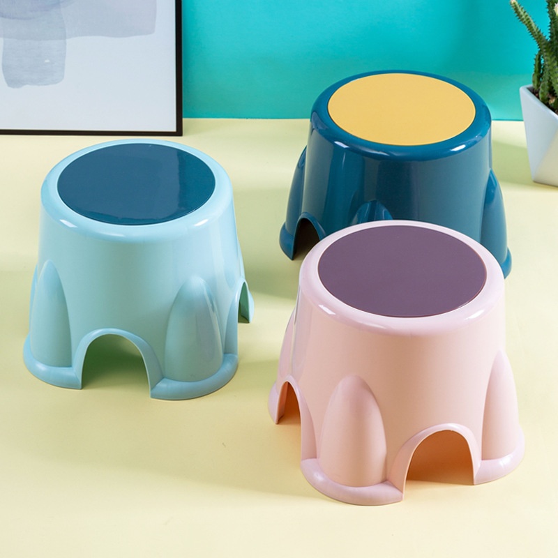 Household Adult Plastic Short Stool Net Red Round Thickened Baby Anti-fall Shoe Stool Living Room Coffee Table Small Stool